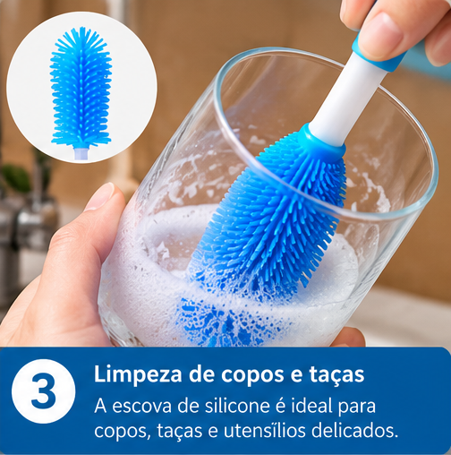 Kit Escovas de Limpeza Multiuso para Garrafas - 3