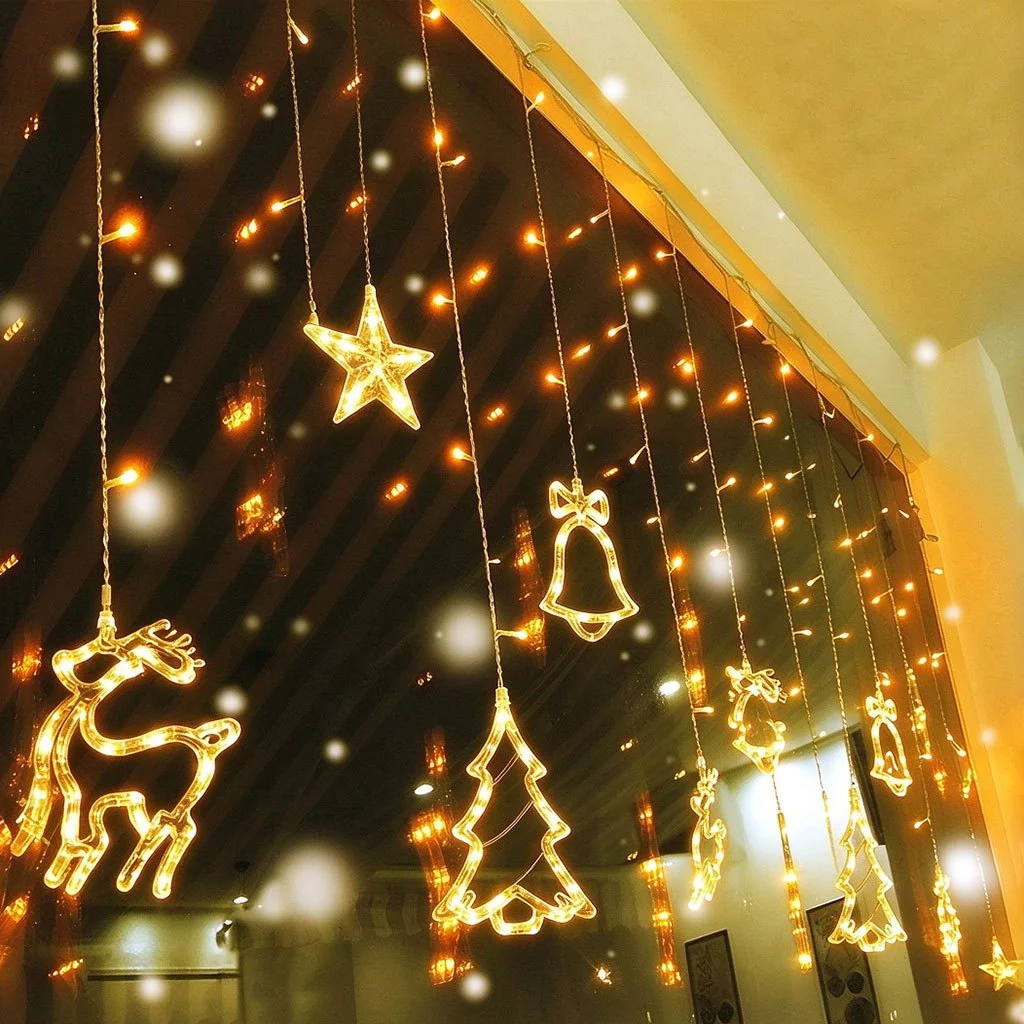 Cortina Pisca-Pisca de Natal LED Colorida - 4