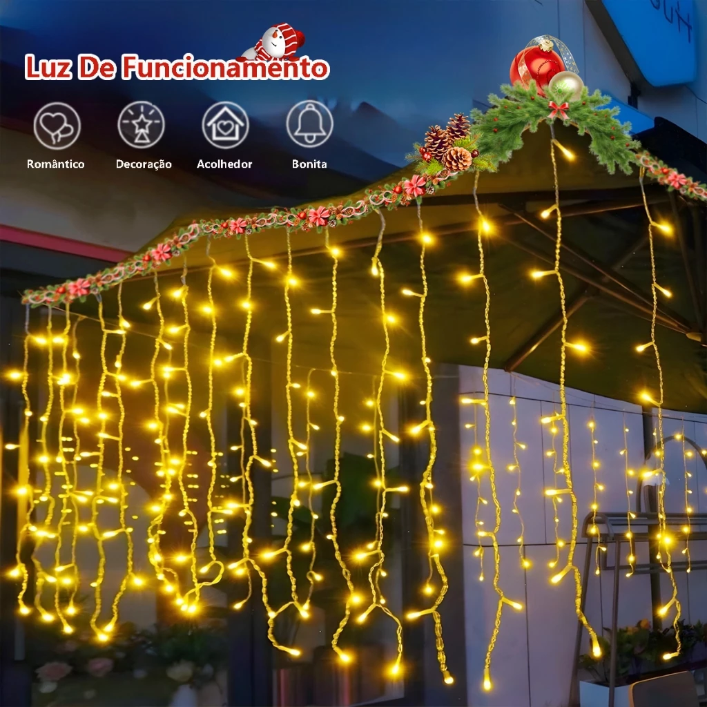Cascata de Luzes de Natal LED 3x2m – 240 Luzes - 6