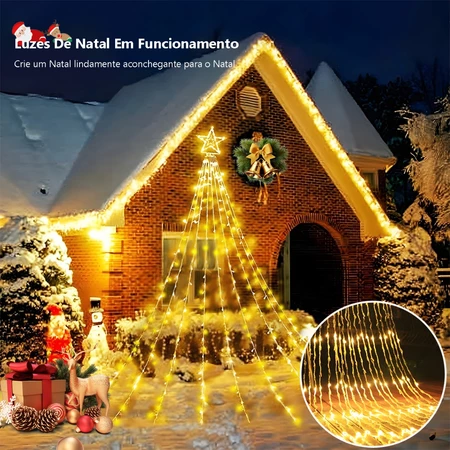 Cascata de Luzes de Natal LED 3x2m – 240 Luzes - 7