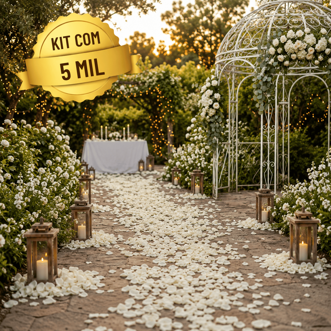 Kit Flor Artificial Decorativa Branca RZF027 kit com 5 mil - 3
