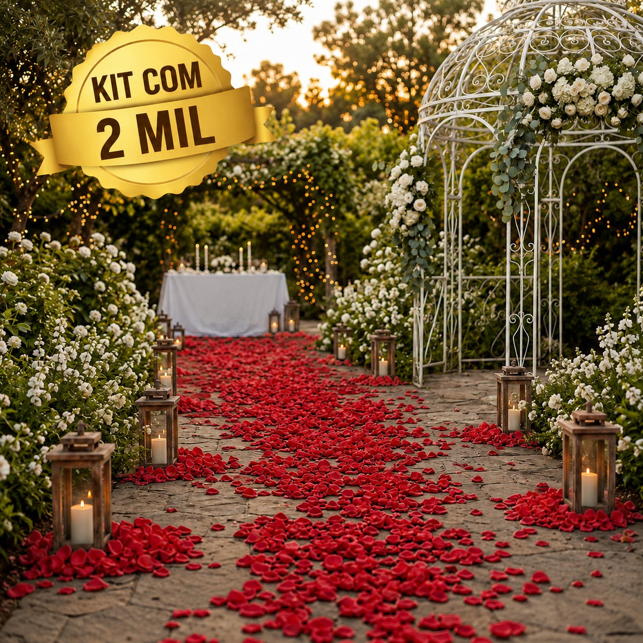 Kit 2 Mil Pétalas Vermelha Artificial Decoração RZF022 - 3