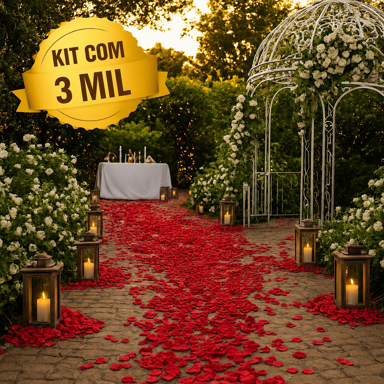 Kit 3 mil Pétalas Vermelho Artificial Decoração RZF022 - 3