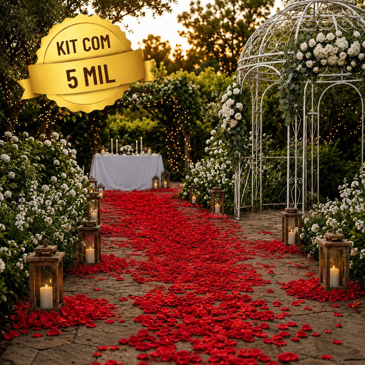 Kit 5 mil Pétalas Vermelho Artificial Decoração RZF022 - 3