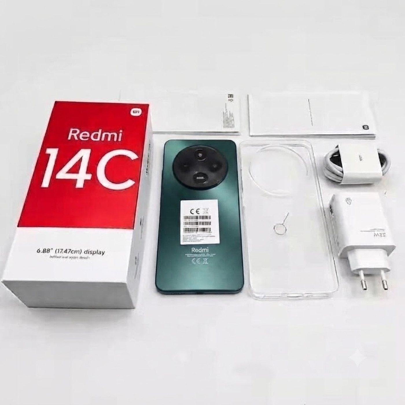 Kit Smartphone Redmi 14C Verde 256GB 8GB RAM - 1