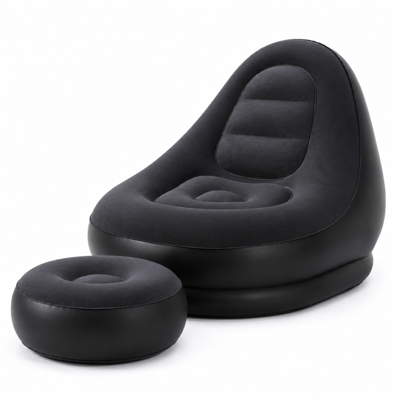 Kit Poltrona Inflável Lounge Confortável com Puff - 1
