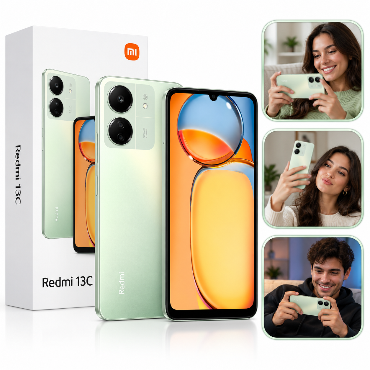 Kit Smartphone Xiaomi Redmi 13C 128GB 4GB RAM Verde 4G - 3