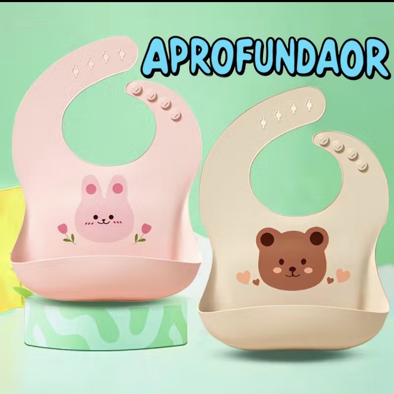 Kit Babador Infantil Silicone Impermeável com coletor BLW - 4