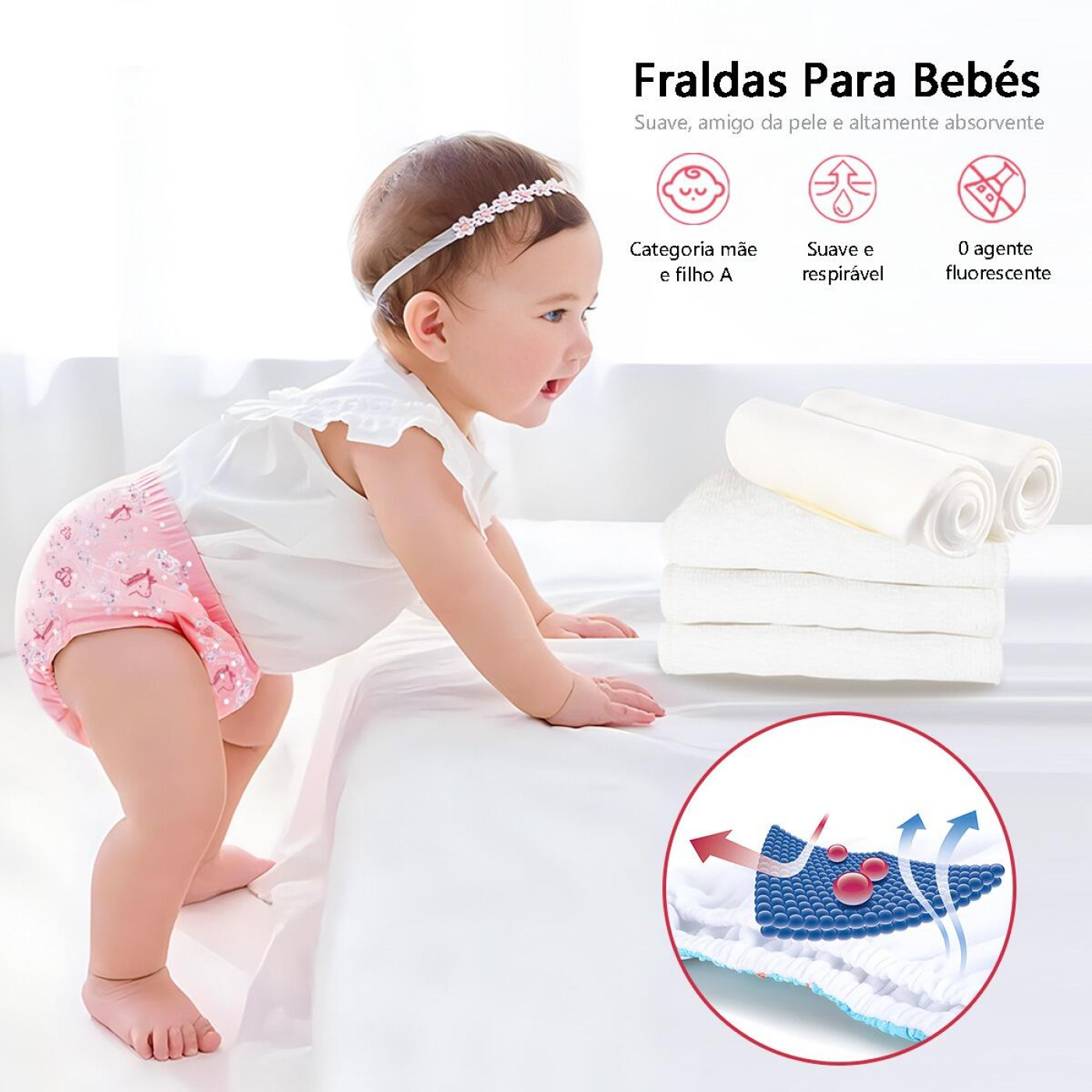 Kit Absorvente De Microfibra Fralda Ecológica  - BA29-02 - 1